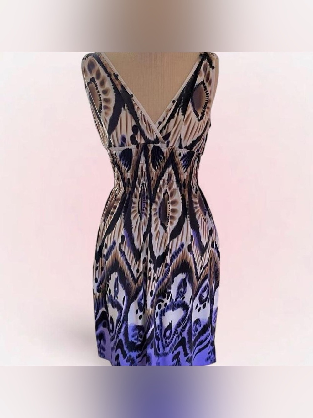 Brown and Blue Boho Summer Dress